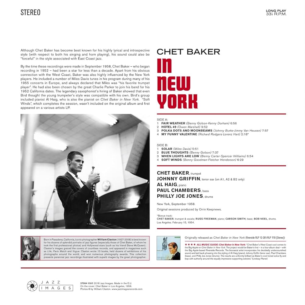 LP Chet Baker In New York SMJ6095PROMO SIDE プロモ /00260 aba0ce32a815326556893c715fcf62